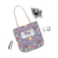 Personalized Purple Doodle Daydream Composition Book Inspired Canvas Tote Bag with Colorful Straps, Cute School Bag, Eco-Friendly Tote, Back to School Shopping Bag, Teacher Gift Idea