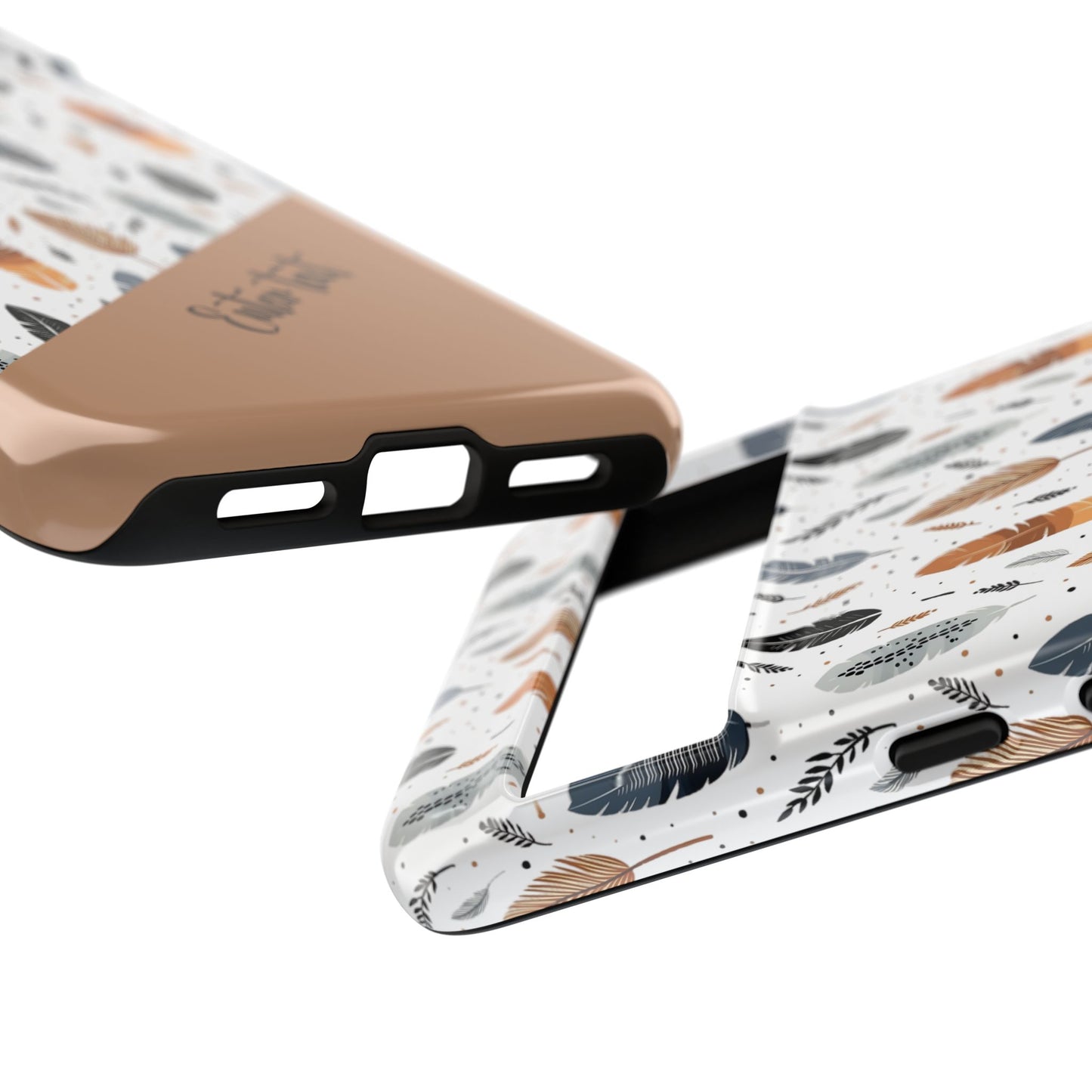 Personalized Whispering Feathers Tough Case — Dark Feather Protective Phone Case for Samsung & Google