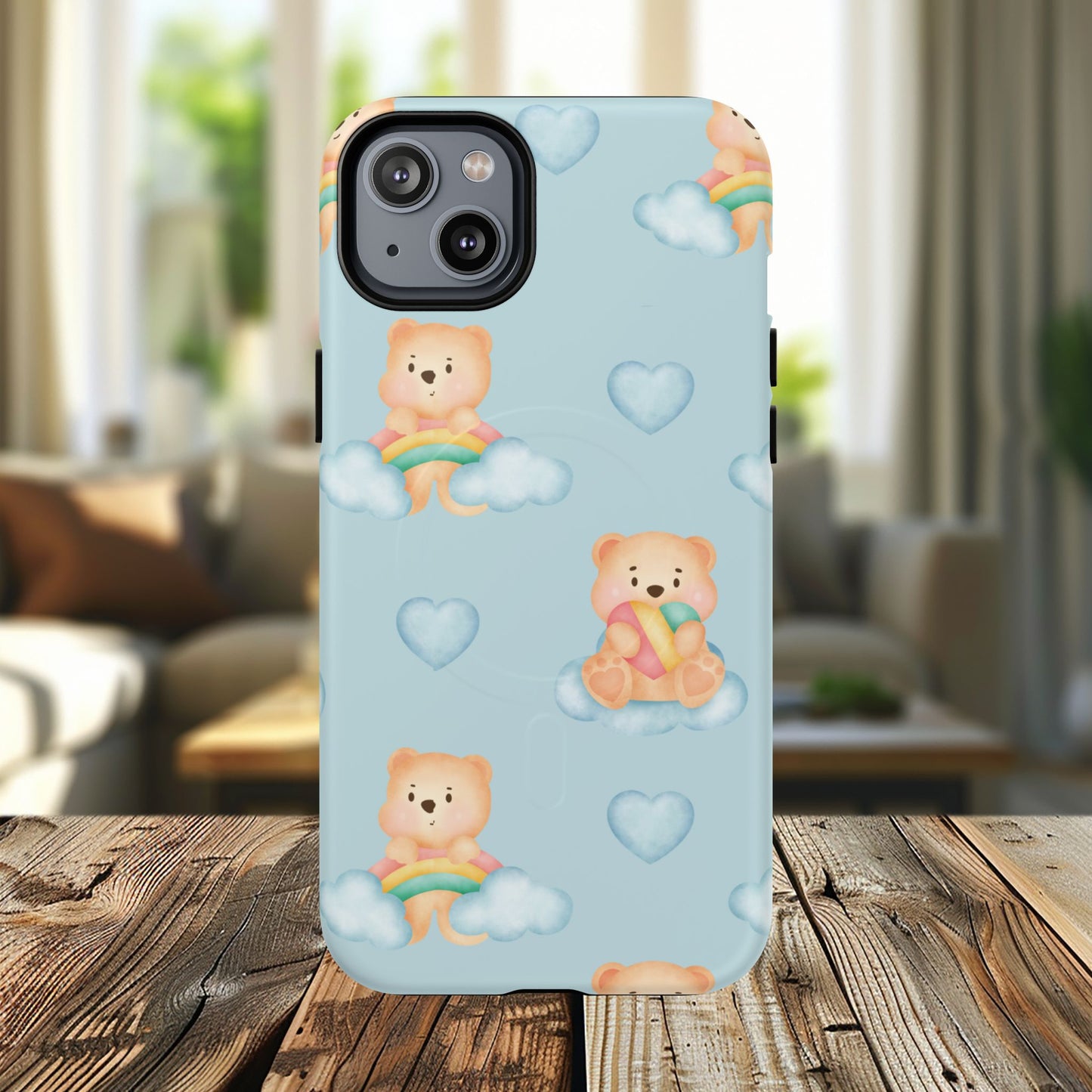 Cute Bear Magnetic iPhone Case, Kid-Friendly iPhone Cover, Stylish Cell Accessory, Gift for Kids, Durable Design for Any Occasion