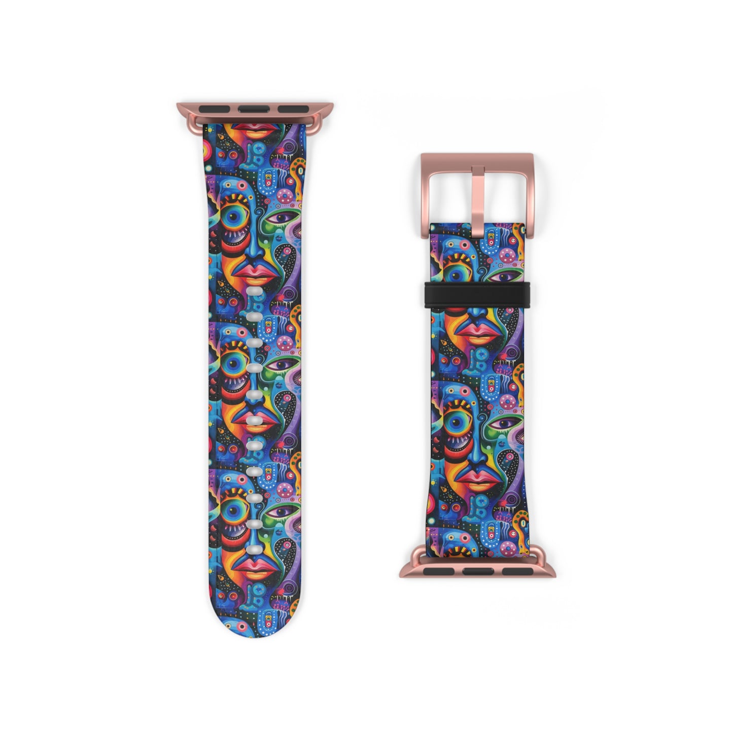 Psychedelic Visions Colorful Artistic Watch Band - Vibrant Design for Unique Style.