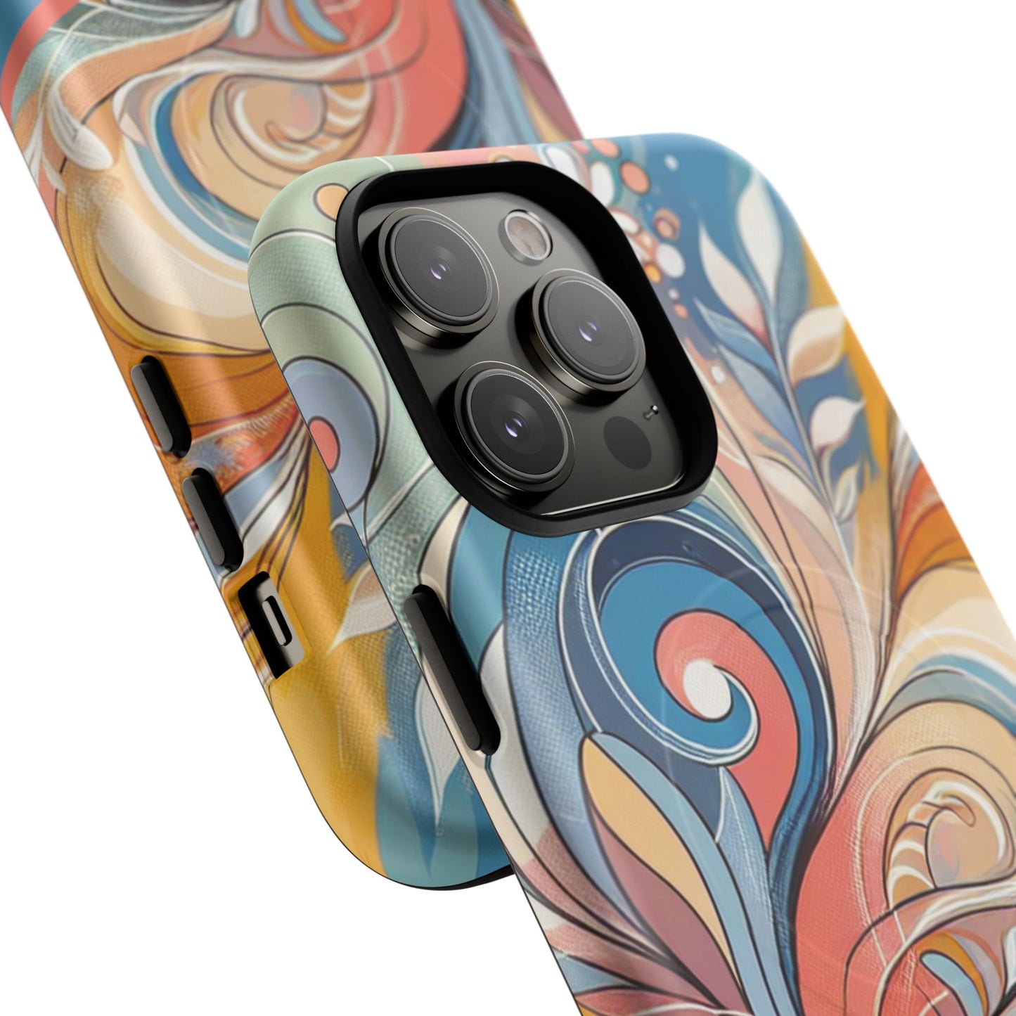 Personalized Sunset Garden Whirl Tough iPhone Magnetic Case for iPhone, Artistic Phone Cover, Durable Protection, Gifts for Her, Unique Style