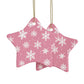 Pink Snowflake Elegance Ceramic Ornaments (1pcs, 5pcs, 10pcs, 20pcs)