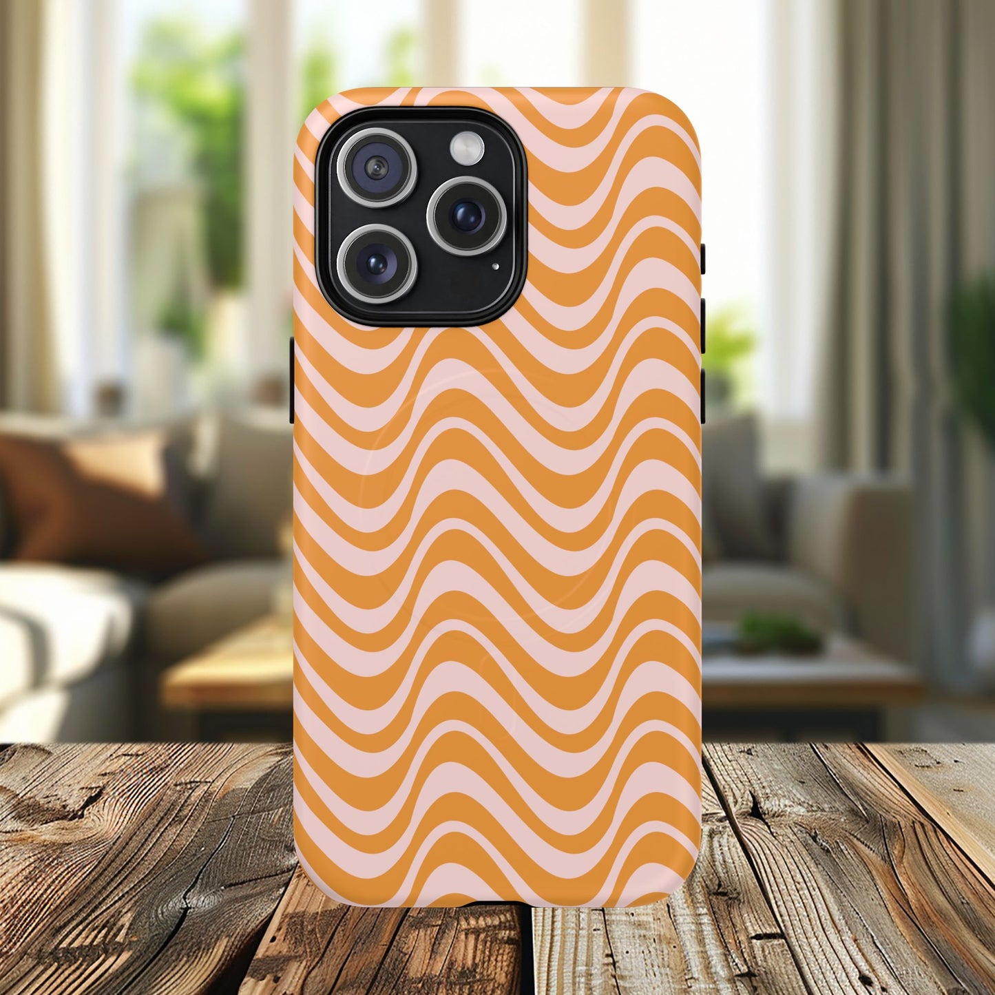 Stylish Tough Magnetic Case for Your iPhone - Trendy Wave Design, Durable Protector, Gift for Her, Cool Tech Accessory, Unique iPhone Cover, Magsafe iPhone Cover.