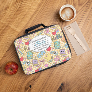 Personalized Doodle Daydream Composition Book Inspired Colorful Kids Lunch Bag for School, Snack Bag, Lunch Tote, Lunchbox, Kids' Bag with Fun Back to School Design