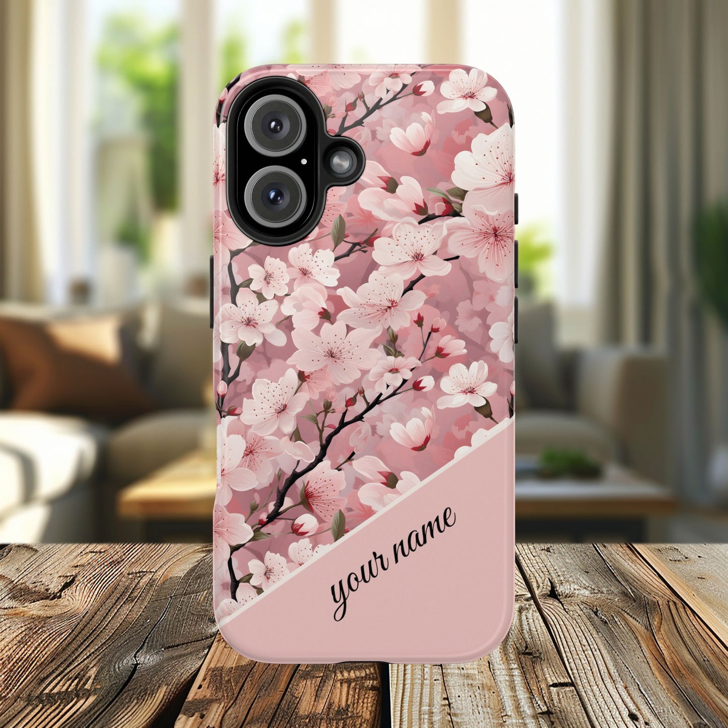 Personalized Cherry Blossom iPhone and Samsung Tough Phone Cases