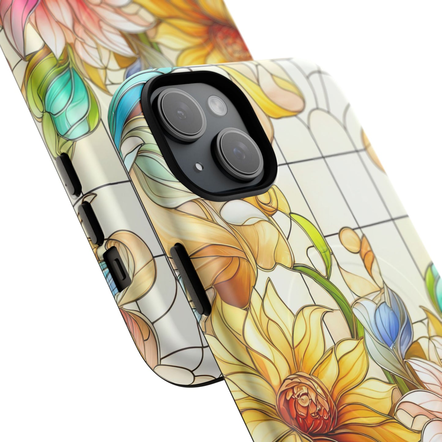 Floral Stained Glass Reverie Tough iPhone Magnetic Case, iPhone Cover, Protective Case, Flower Design, Gift for Her, Nature Lover