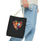 Patched Heart Tote Bag