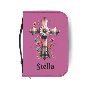 Personalized Floral Cross Bible Cover - Trust in the Lord Design| Baptism | Christening | Anniversary | Birthday Gifts.