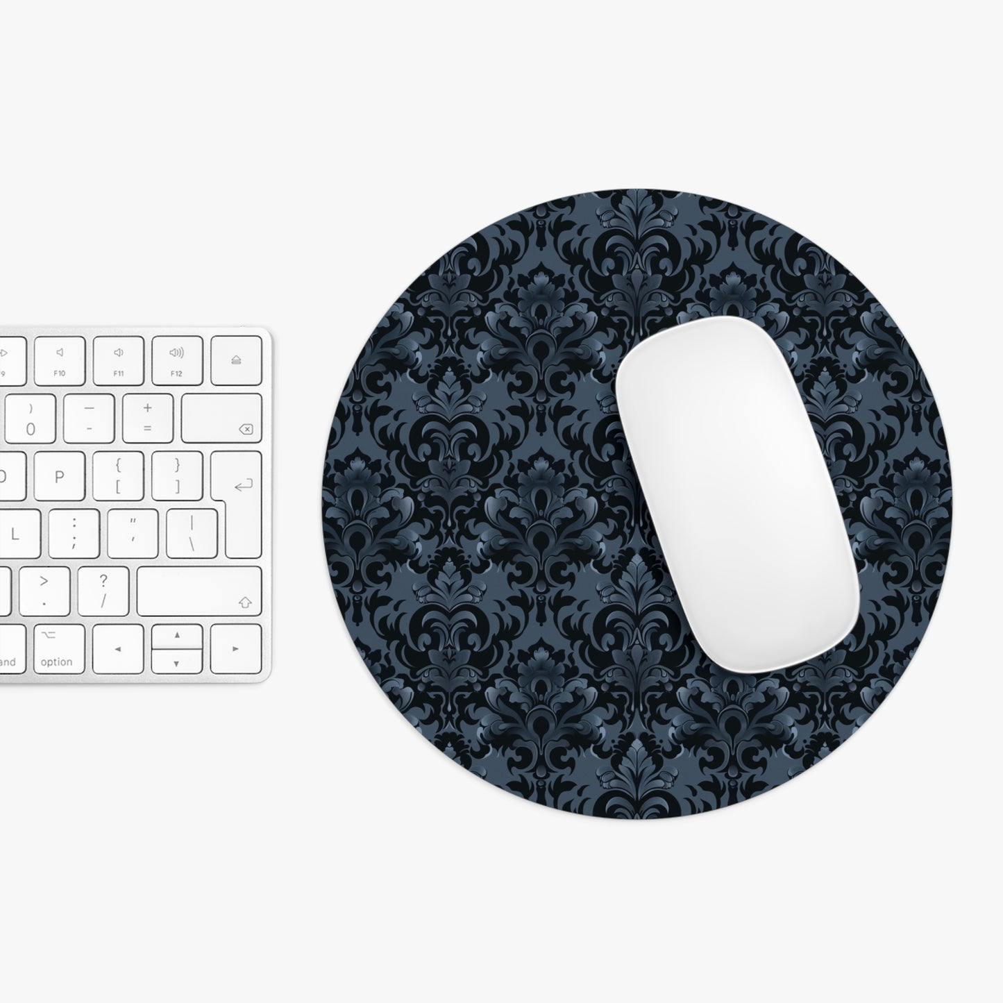 Opulent Dusk Elegant Floral Mouse Pad - Dark Vintage Design for Home Office.