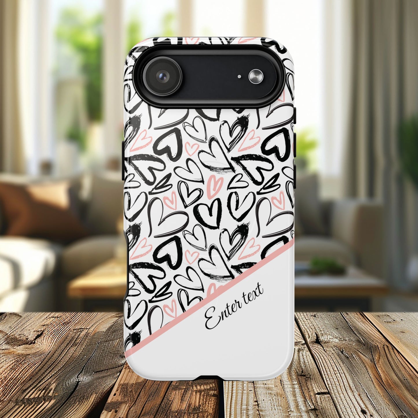 Heart Scribbles Tough Magnetic MagSafe®Case - Cute, Stylish, Gifts for Her, Love, Valentine's Day,  iPhone® 13, 14, 15, 16, 17, Pro, Pro Max, Plus Cases.