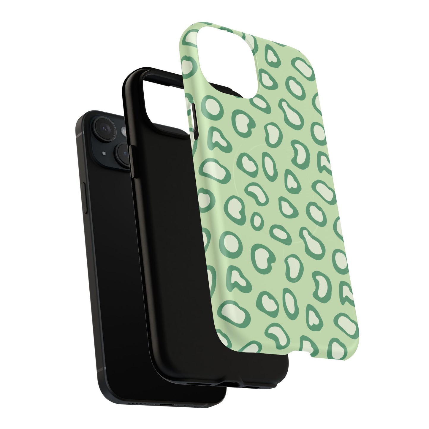 Chic Leopard Print iPhone Cases | Tough Magnetic Cases, iPhone Protection, Animal Print, Stylish Tech Accessories, Green iPhone Case