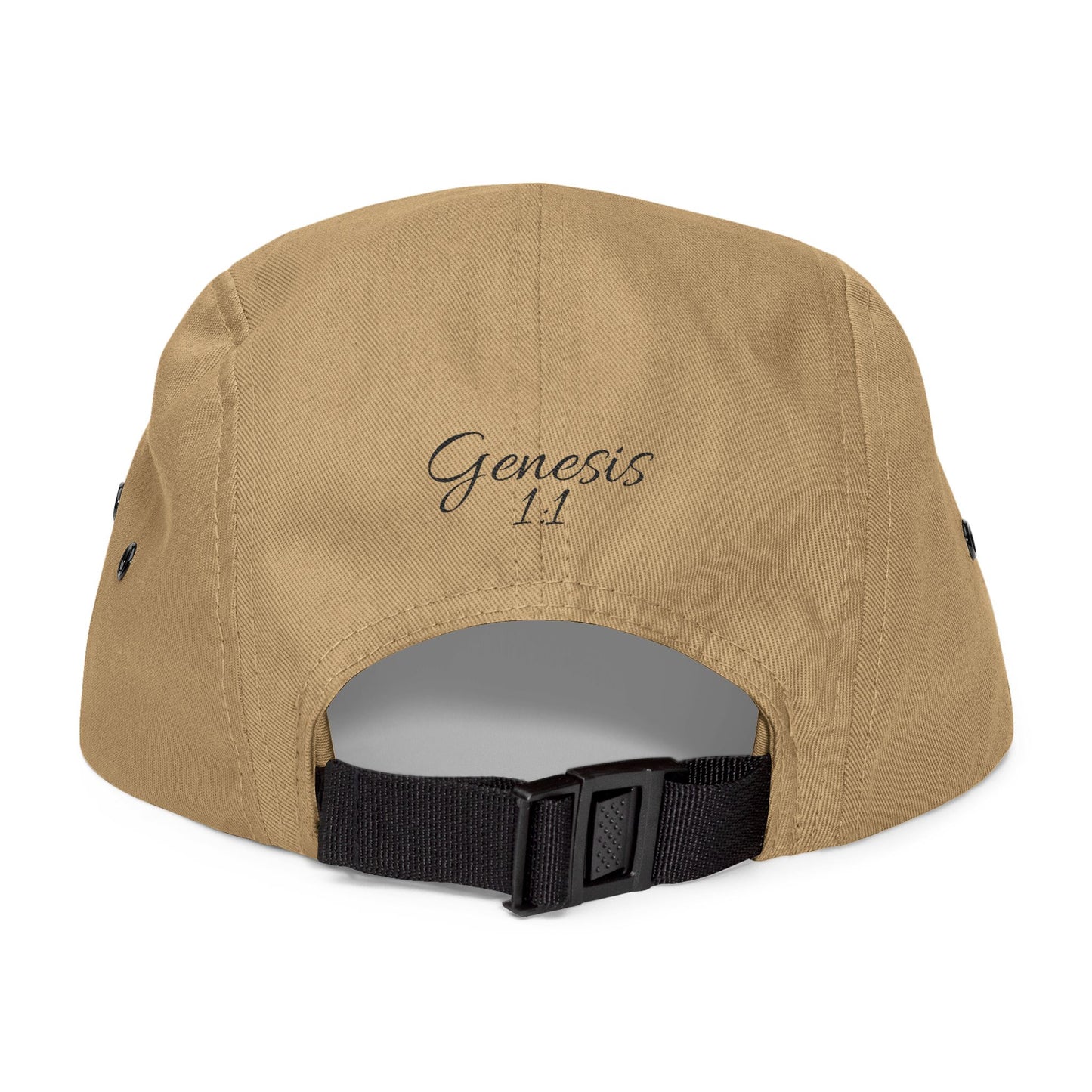 Embroidered 'ELOHIM, GENESIS 1:1'  5 Panel Cap, Trendy Hat, Outdoor Gear, Streetwear Accessory, Unique Gift, Fashion Statement