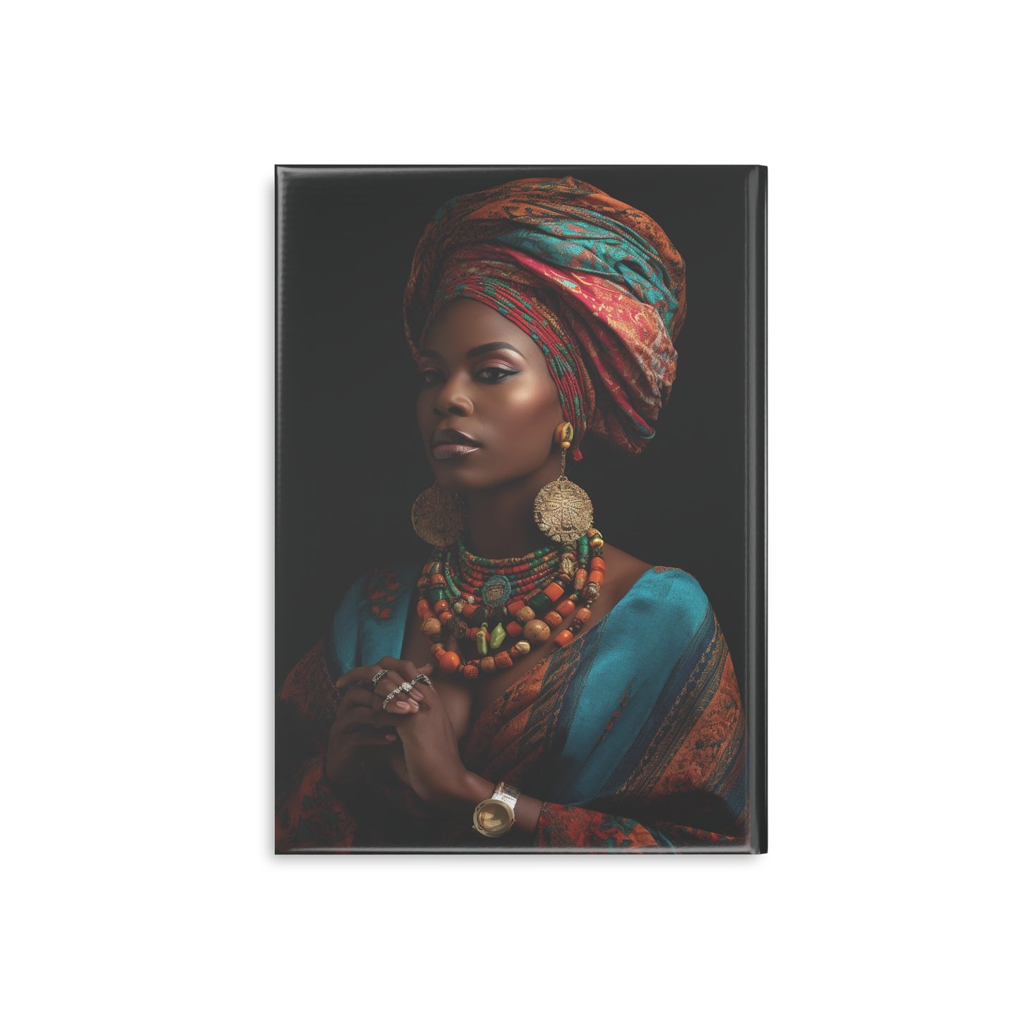 Regal African Elegance, Ethnic Beauty and Elegance Hardcover Notebook with Puffy Covers