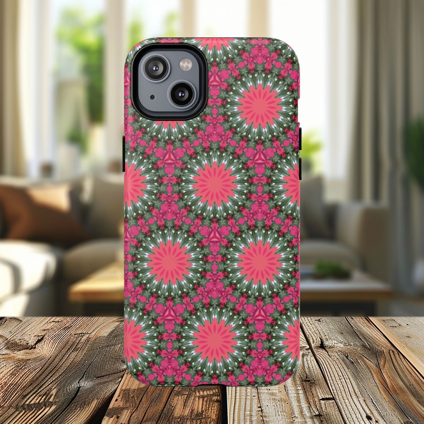 Floral KaleidoBloom iPhone Case, Tough Magnetic Cases, Floral iPhone Cover, Stylish Tech Accessory, Durable Design, Vibrant Gift Idea