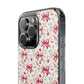 Personalized Rosette Coquette Floral Bow Clear iPhone, Samsung Cases — Custom Name Phone Cover