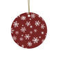 Red Snowflake Elegance Ceramic Ornaments (1pcs, 5pcs, 10pcs, 20pcs)