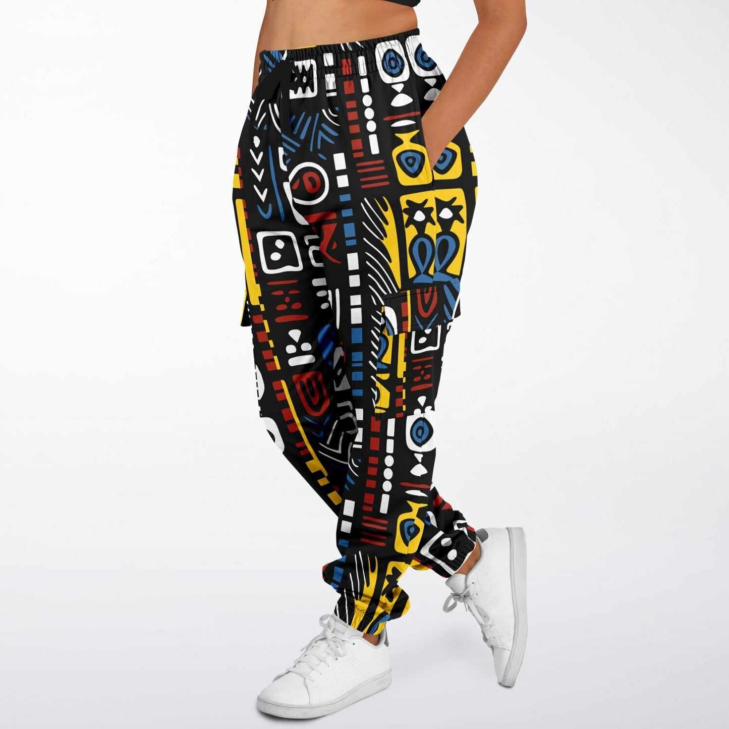 Geometric Harmony Fashion Cargo Sweatpants - AOP