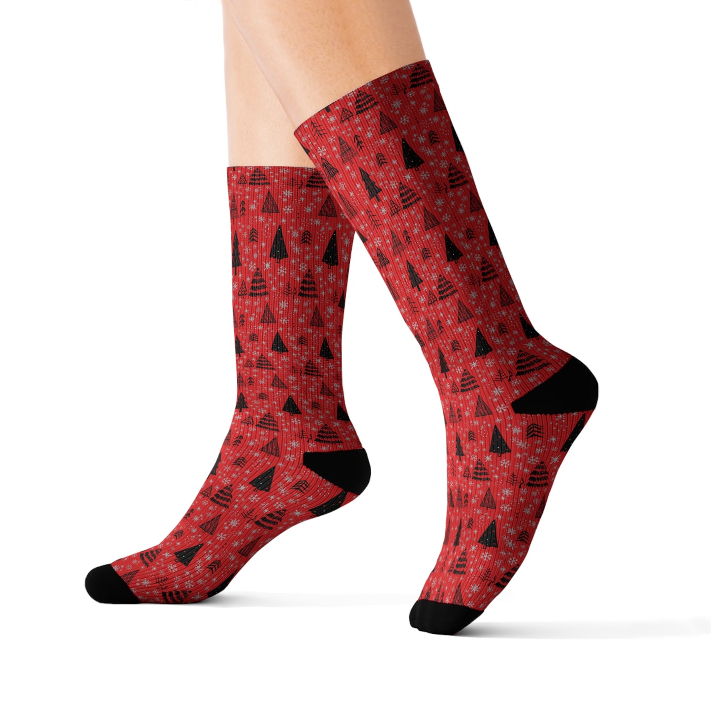 Winter Wonderland Red Sublimation Socks - High-Quality Comfort with Stylish Sublimated Print