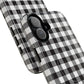Black and White Gingham Phone Case, Tough Magnetic Cases, Stylish Phone Cover, Gift for Her, Trendy Phone Accessory, Checkered Print