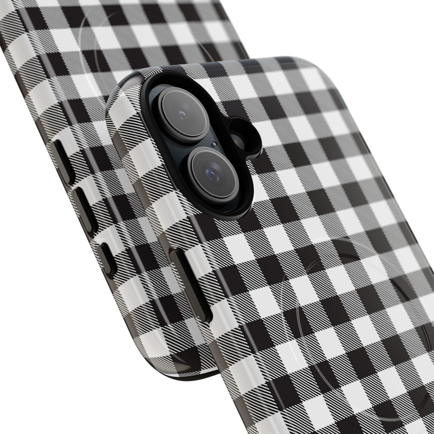 Black and White Gingham Phone Case, Tough Magnetic Cases, Stylish Phone Cover, Gift for Her, Trendy Phone Accessory, Checkered Print