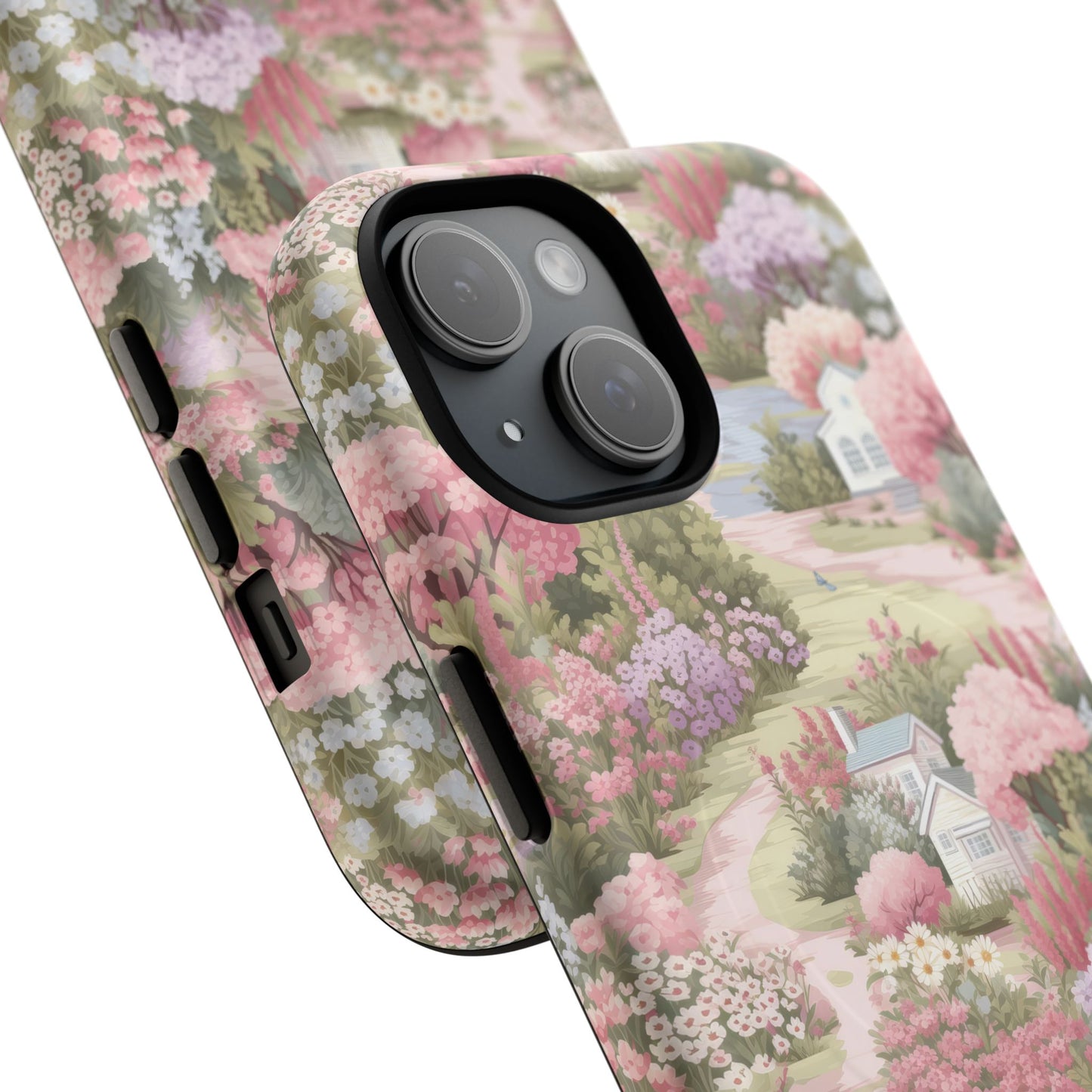 Whispers of Spring Lane Tough iPhone Magnetic Case, Floral iPhone Protection, Gift for Nature Lovers, Spring Accents, Durable Design, Customizable iPhone Cases