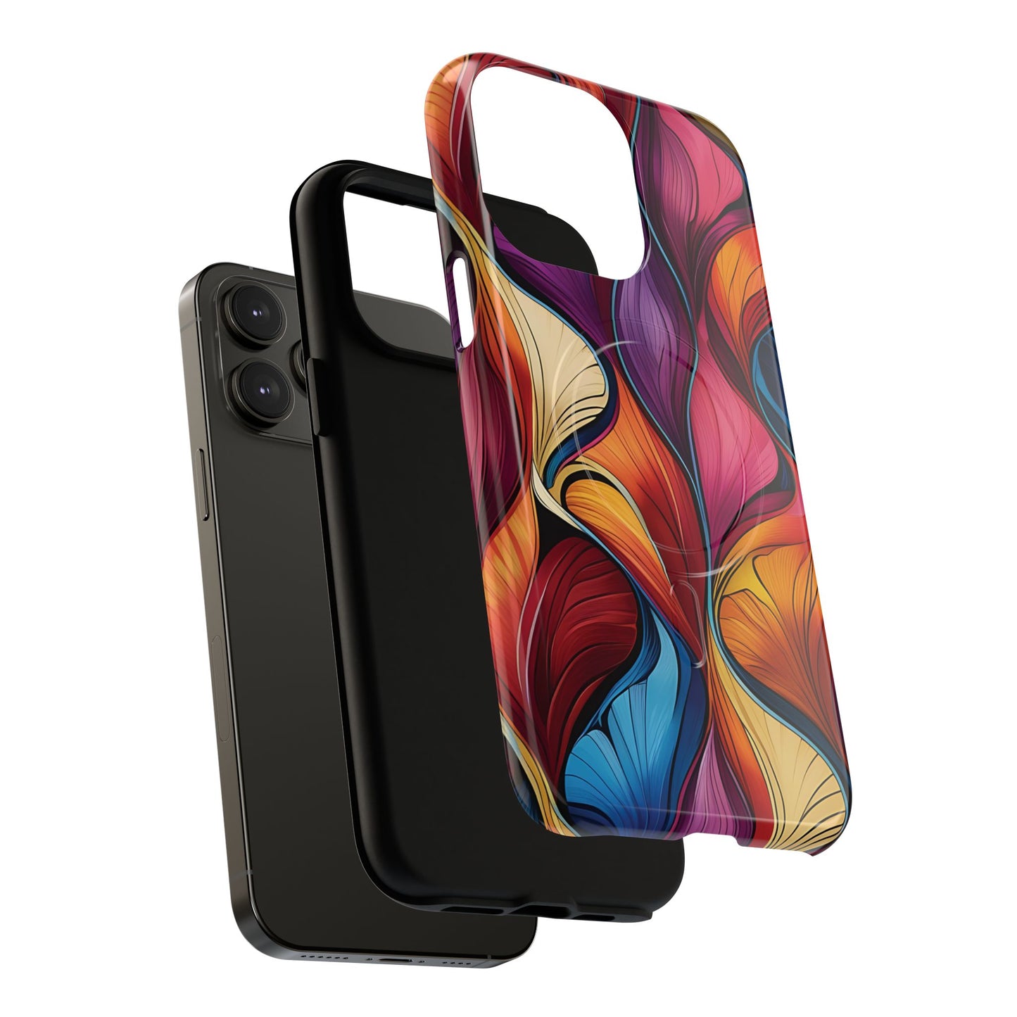 Vibrant Leaf Wave Tough Magnetic Phone Case, Vibrant Smartphone Cover, Unique Protective Case for Gifts, Phone Accessories, Trendy Design
