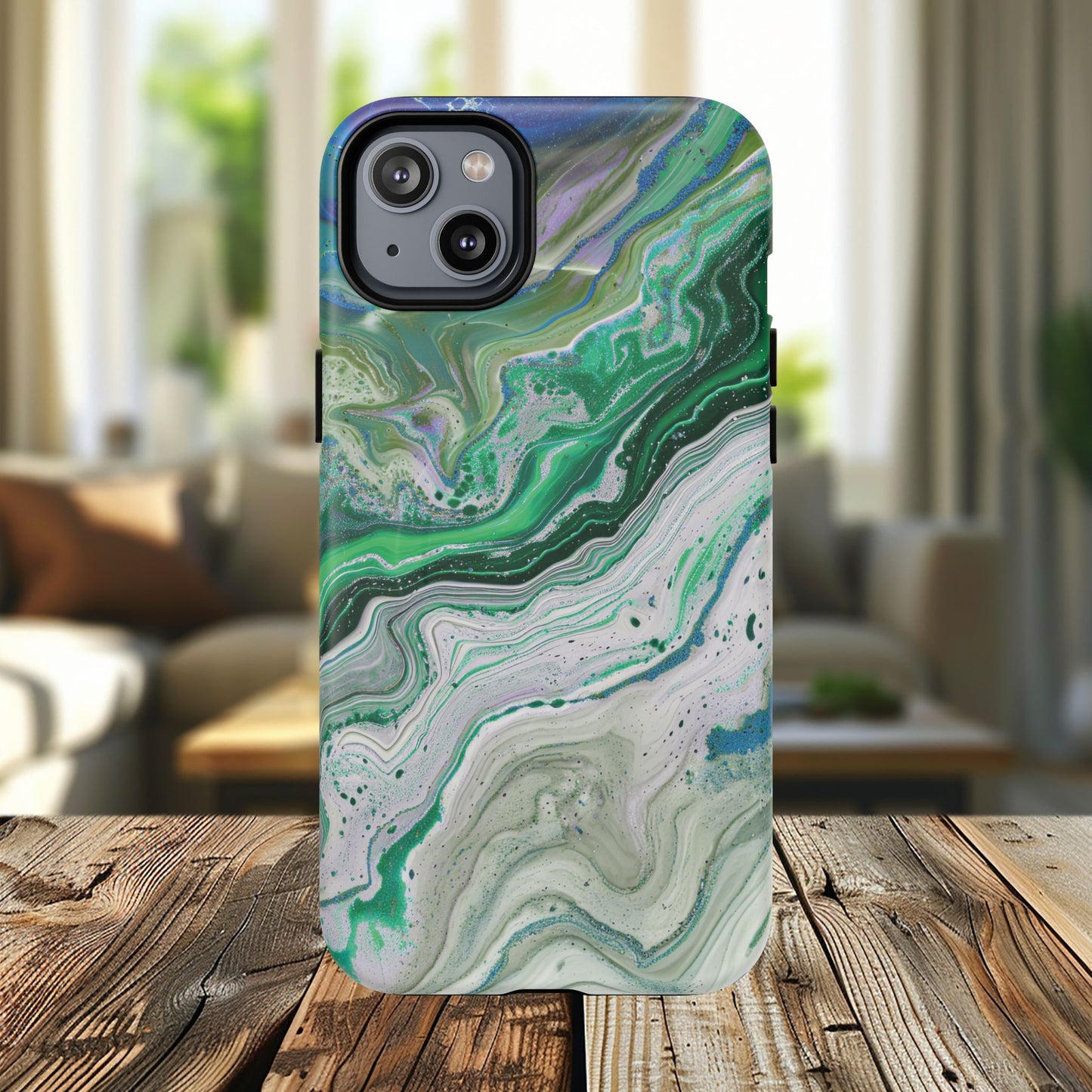Marbled Tough iPhone Case, Magnetic Protector, Stylish Tech Accessory, Durable iPhone Cover, Unique Gift Idea