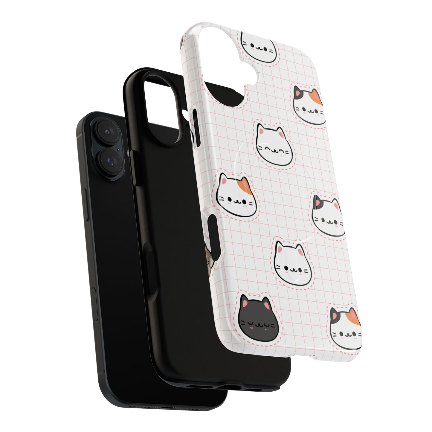 Cute Cat Tough Magnetic Case, iPhone Cover, Cat Lover Gift, Cute Cat Accessories, Pet-Themed iPhone Case