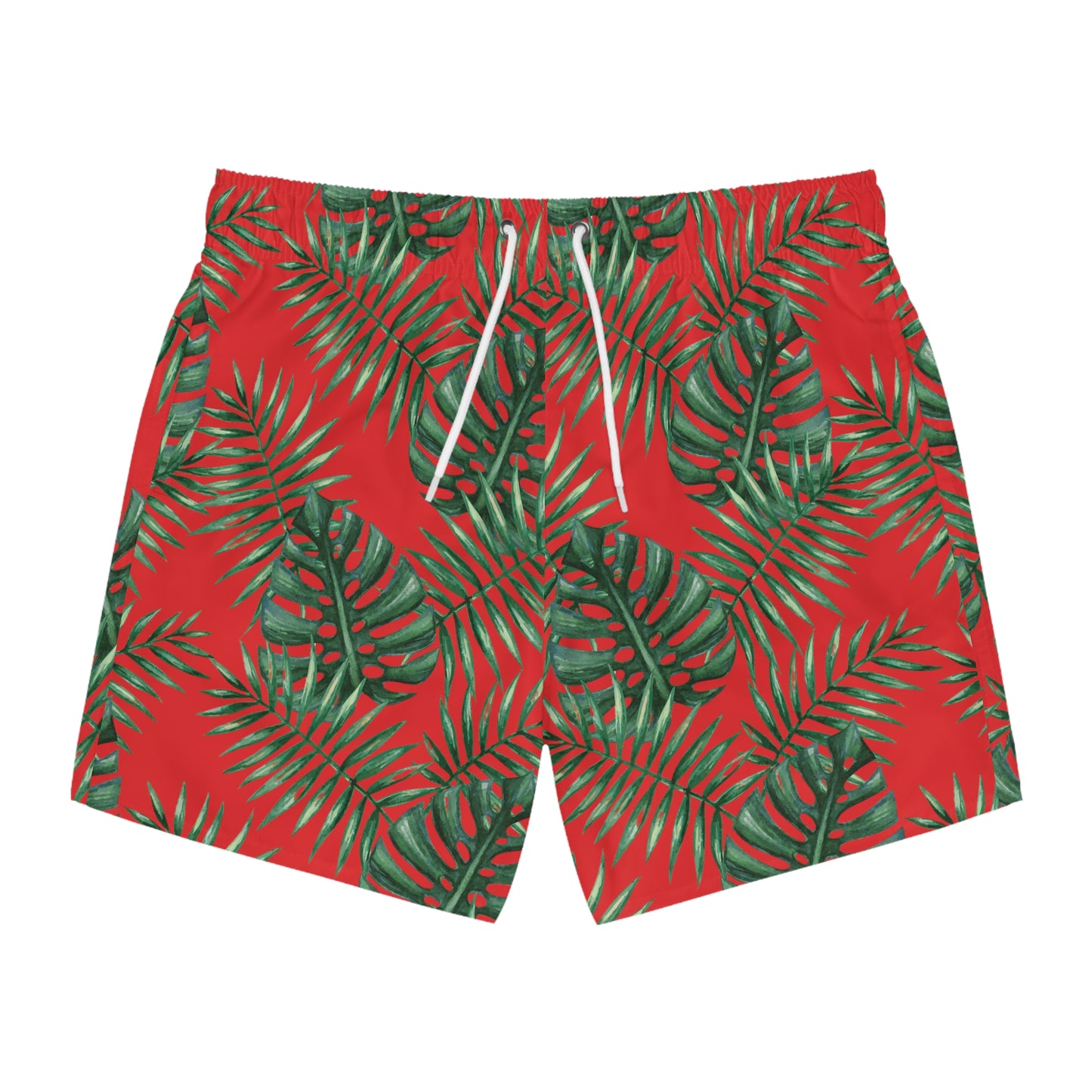 Red Tropical Bliss Swim Trunks (AOP)