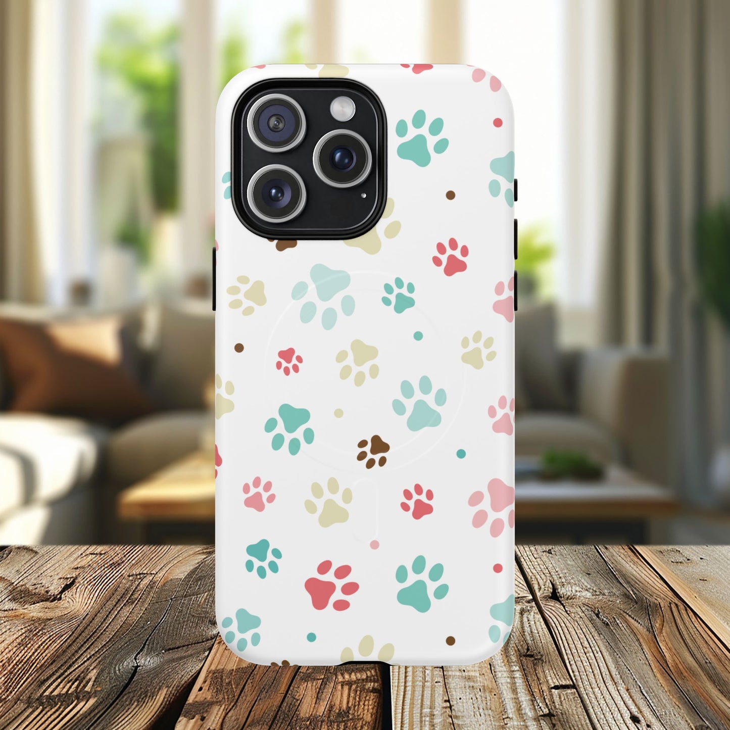 Pet Lover Magnetic iPhone Case - Cute Paw Print Design, Tough Magnetic Cases for Dog and Cat Owners, Gift for Animal Lovers