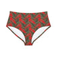 Red Tropical Bliss High-Waist Hipster Bikini Bottom (AOP)