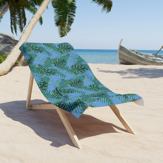 Tropical Bliss Blue Beach Towel