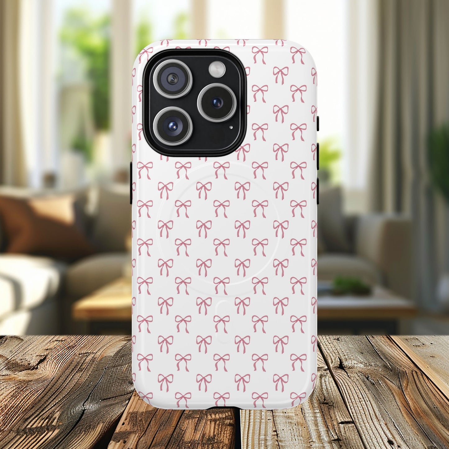 Blush Coquette Bow Bliss Magnetic iPhone Cases, Gift for Her, Cute iPhone Accessories, Fun Personalized Cases, Stylish Tech Gifts, Birthday Present