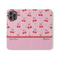 Personalized Cherry Blossom Dreams Flip iPhone and Samsung Cases — Wallet Folio with Name & Affirmation.