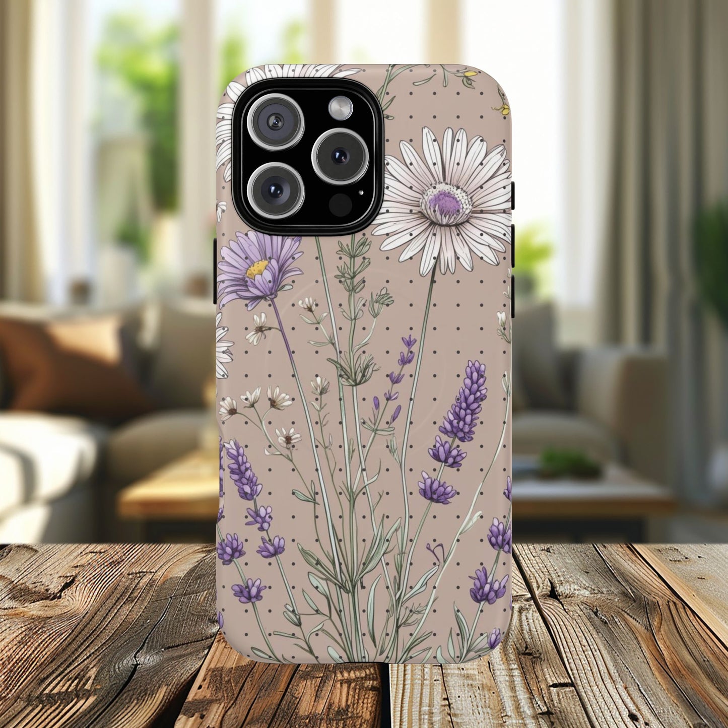 Daisy Delight iPhone Case - Tough Magnetic Cases for Every Occasion, Nature Lover Gift, Durable Mobile Protection, Flower Pattern, Stylish Accessory.