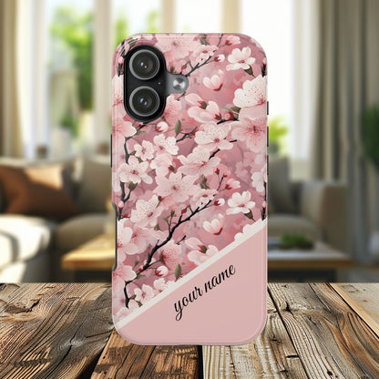 Personalized Cherry Blossom iPhone and Samsung Tough Phone Cases