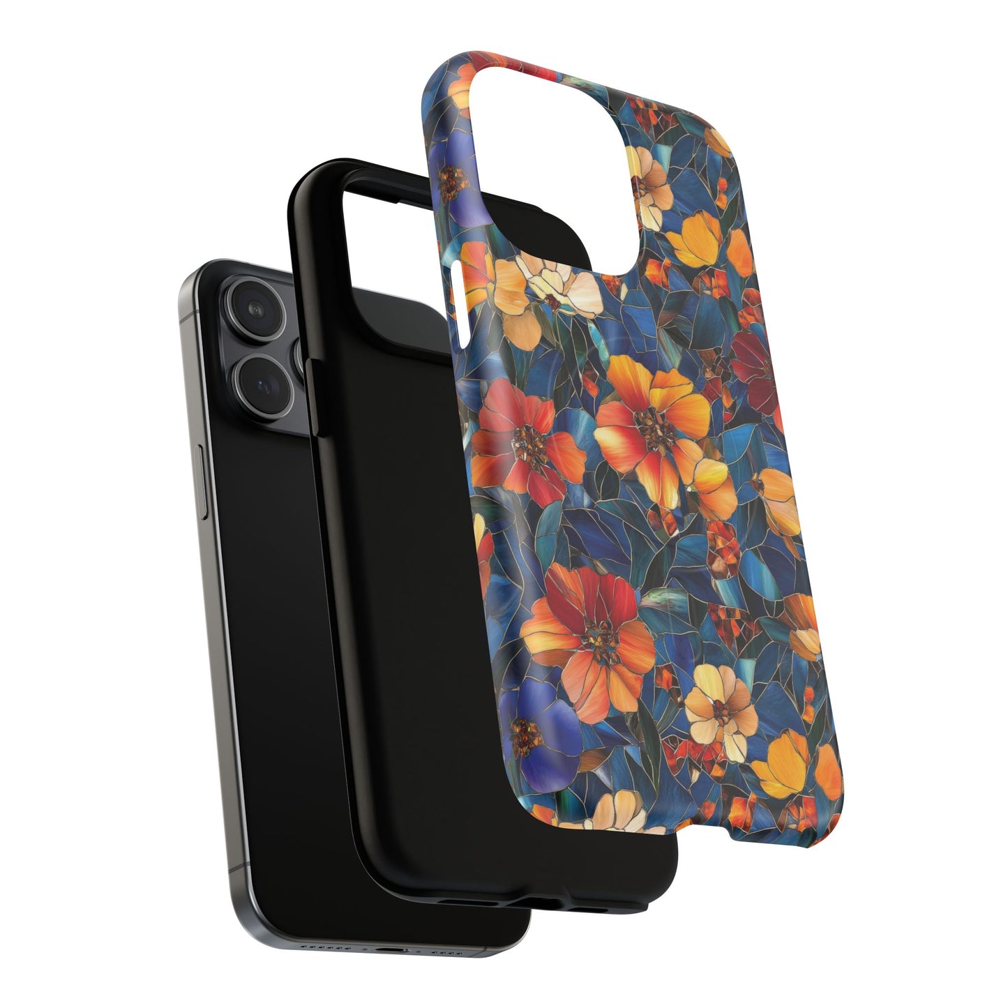 Cathedral Petals Tough Magnetic iPhone Case, Durable, Stylish, Unique Floral Design, Gifts for Her, Birthday, Everyday Use, Stained Glass iPhone Case.