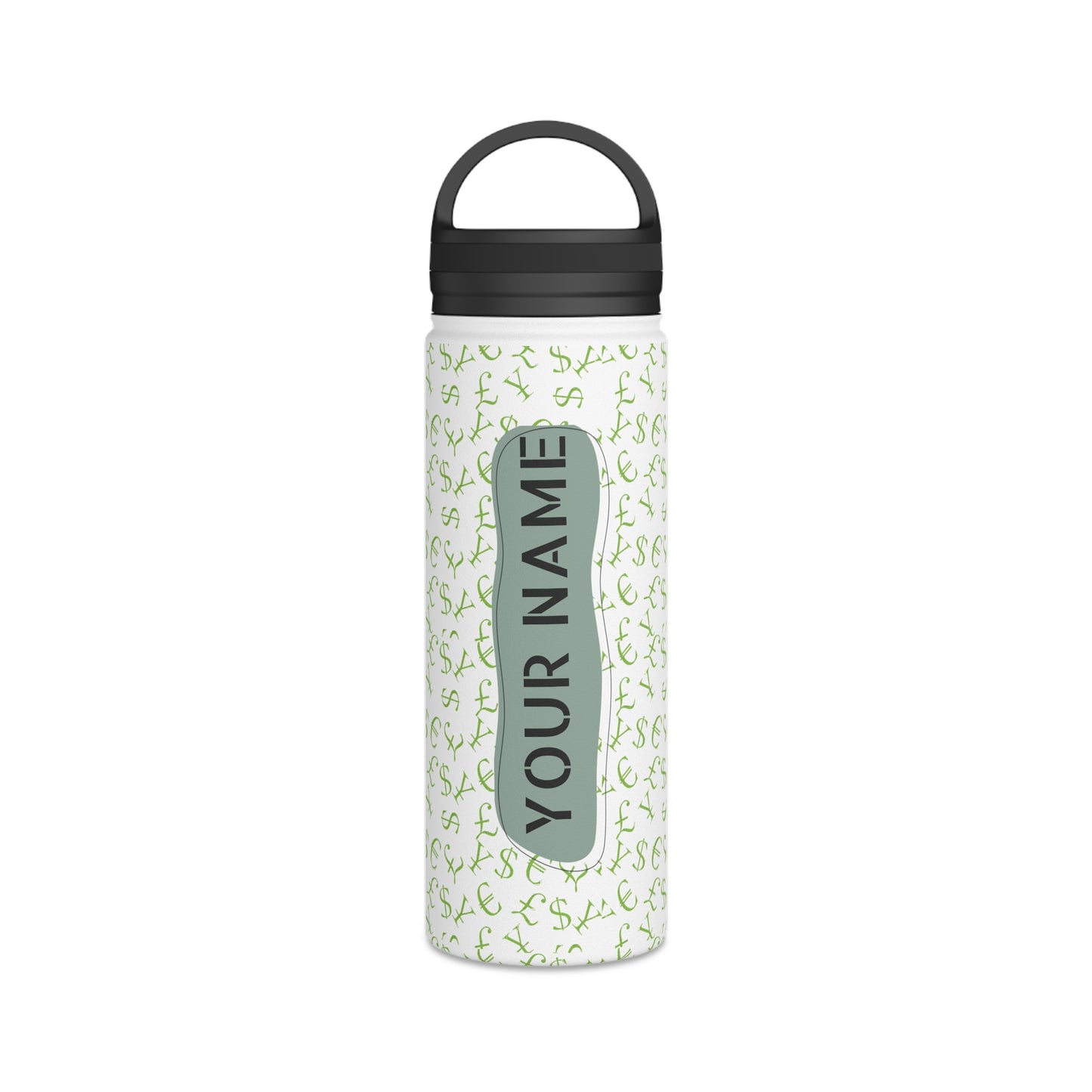 Personalized Stainless Steel Water Bottle, Handle Lid