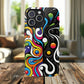 Vibrant Yin Yang Pop Splash Tough Magnetic iPhone Cases, Bold Artwork, Customizable Protection, Gift for Tech Lovers, Colorful iPhone Accessories