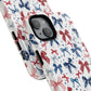 Patriotic Coquette Tough iPhone Magnetic Case, Stylish Gift for Her, Summer Celebrations, Cute Bow Design
