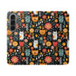 Whimsical Feline Garden iPhone and Samsung Flip Cases