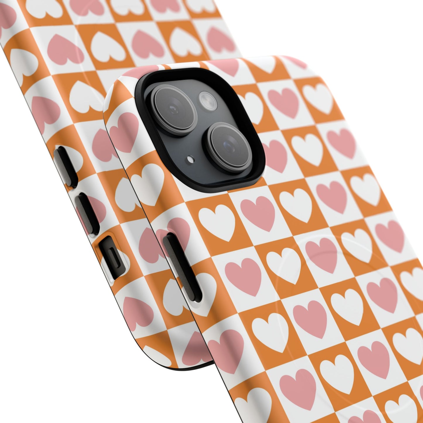 Heart Pattern Magnetic iPhone Case, Valentine Gift, Cute iPhone Accessory, Durable Case for Lovers, Custom iPhone Skin, Sweetheart Case