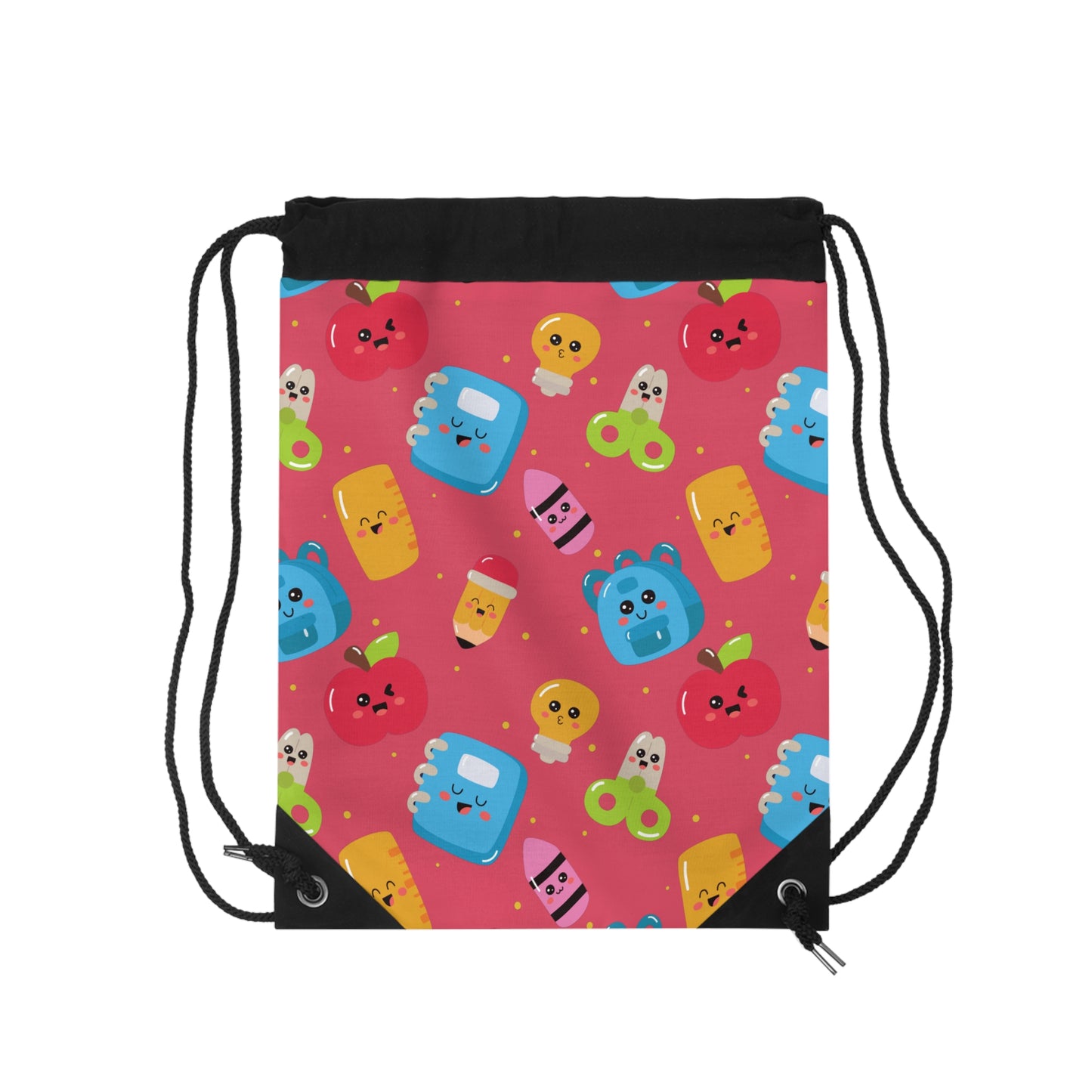 Custom Kawaii Composition Book Inspired Colorful ABC Drawstring Bag | Personalized College Ruled Tote | Kids School Gear | Fun Gym Sack | Back to School Accessory