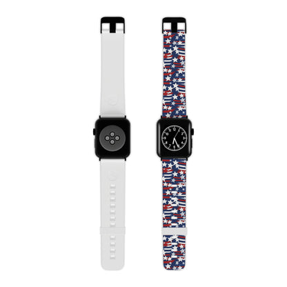 Patriotic Waves Apple Watch Band - Stars and Stripes Design