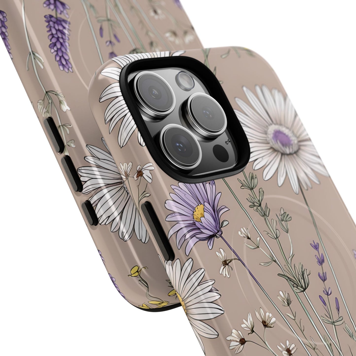 Lavender Floral Tough Magnetic Phone Case | Durable Protective Cover, Flower Design, Gifts for Her, Phone Accessories, Nature Lover