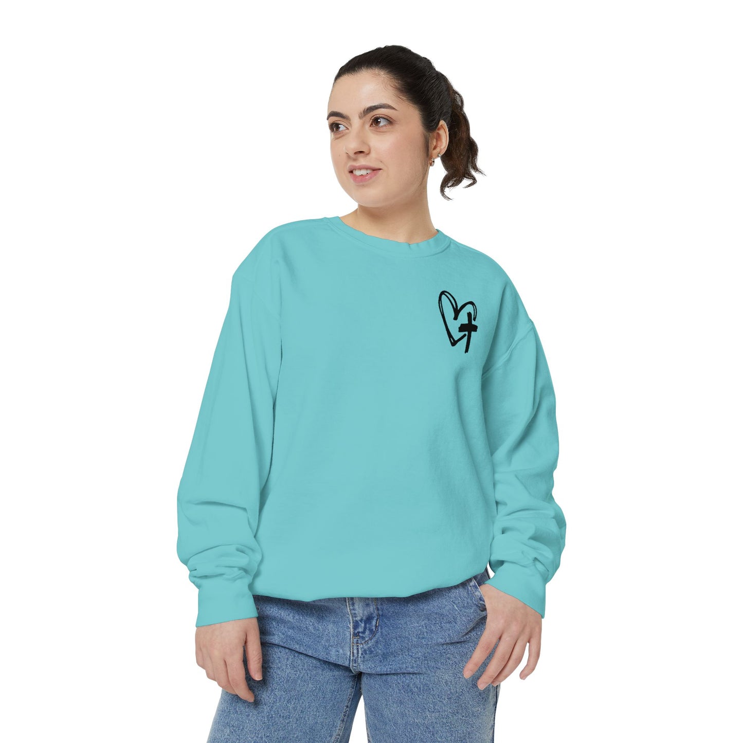 Faith and Floral Cross Unisex Garment-Dyed Sweatshirt