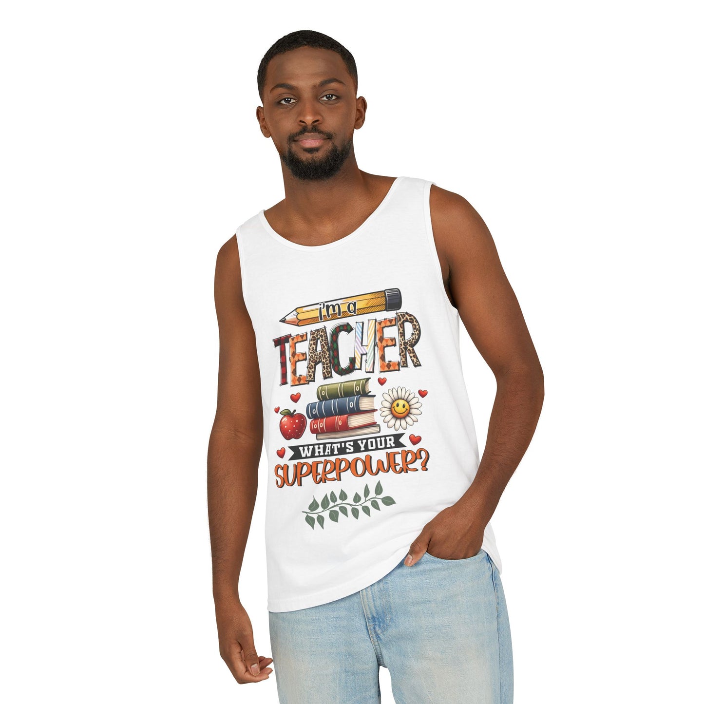 Teachers are Heros Unisex Garment-Dyed Tank Top