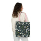 Daisy Delight Floral Canvas Tote Bag with 5-Color Straps | Eco-Friendly Shopping Bag