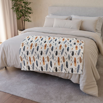 Whispering Feathers Soft Minky Blanket''