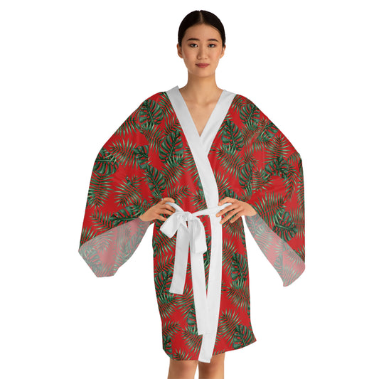 Red Tropical Bliss Serenity Kimono Robe (AOP)